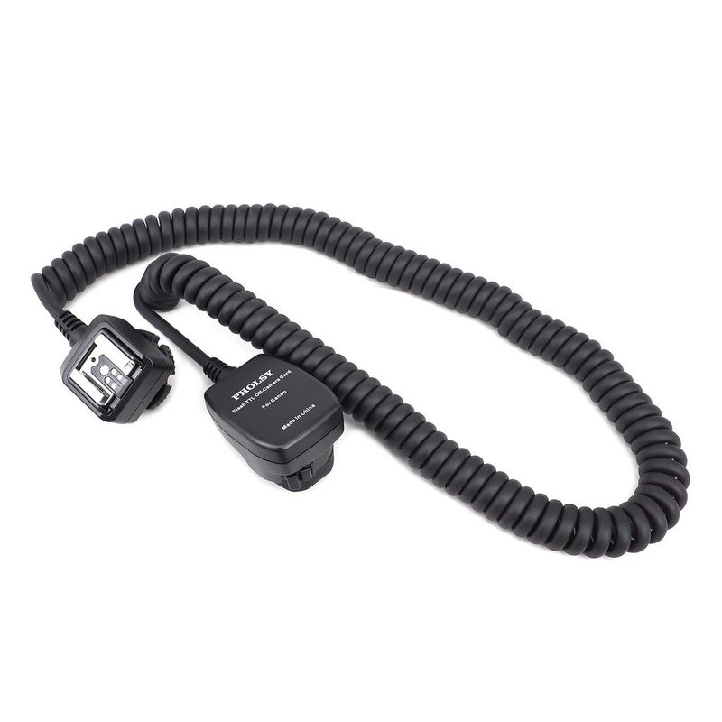 PHOLSY 6.5' / 2 m E-TTL Off Camera Flash Speedlite Sync Cord Hot Shoe Cord Compatible with Canon T8i, T7i, T6, T6i, T6s, T5, T5i, SL3, 90D, 80D, 77D, 70D, 7D, 6D, 5D, M3, M5, M6 etc, Replaces OC-E3 - Image 2